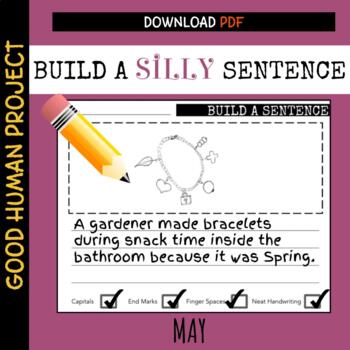 Preview of *FREEBIE* Build a Silly Sentence: MAY | Writing Practice | Checklist