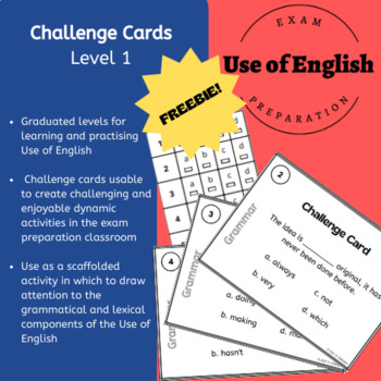 Preview of *FREEBIE* Cambridge Use of English Task Cards FCE CAE