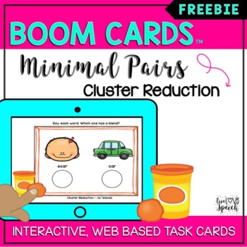 Preview of {FREEBIE} Cluster Reduction Minimal Pairs | Boom Cards™ | Distance Learning