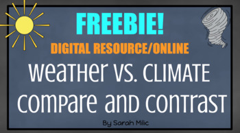 Preview of *FREEBIE!*  DIGITAL RESOURCE/ONLINE Weather VS. CLIMATE Compare and Contrast