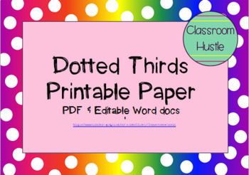 Preview of **FREEBIE** Dotted Thirds Printable Paper
