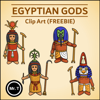 Preview of [FREEBIE] Egyptian Gods - Life in Ancient Egypt - Clip Art (Color + Line Art)