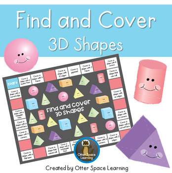 Preview of *FREEBIE!* Find and Cover - 3D Shapes Game