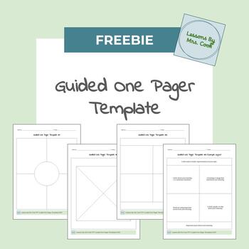 Preview of *FREEBIE* Guided One Pager Templates