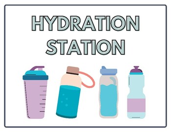 FREEBIE Hydration Station Posters by That Girly Teacher | TPT