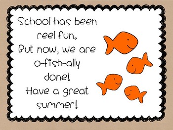 **FREEBIE** I am o-fish-ally done with school! End of the year tags!