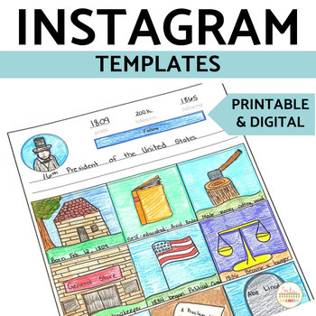 Preview of Instagram Template Printable and Digital Google Slides | Social Media Template