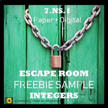 Preview of ⭐FREEBIE Integer Escape Room: Adding & Subtracting Integers {SAMPLE}⭐