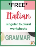 *FREEBIE* Italian Singular to Plural Worksheets with Answe