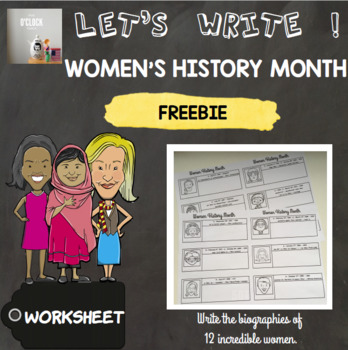 Preview of [FREEBIE] [Let's write ! ] Women's History Month biographies