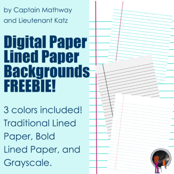 Preview of *FREEBIE* Lined Paper, Notebook Paper, Digital Paper Download