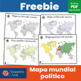 ➡️ FREEBIE! ⬅️⭐MAPA POLÍTICO DEL MUNDO⭐ ESPAÑOL