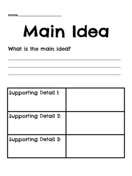 *FREEBIE* Main Idea Graphic Organizer and Anchor Support | TPT