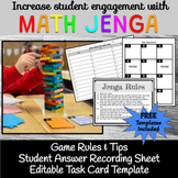 **FREEBIE** Math Jenga: Review Game to Increase Student En