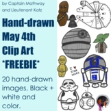 *FREEBIE* May 4th, Star Wars Hand-drawn Clip Art / Doodles