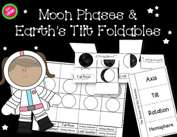 Preview of {*FREEBIE*} Moon Phases and Earth's Tilt Vocabulary Foldables