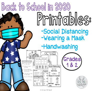 Preview of **FREEBIE** Printables for Social Distancing, Mask Wearing, & Handwashing