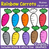 Rainbow Carrots Clip Art Set - 10 Piece - Easter - Spring 