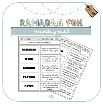 Preview of [FREEBIE] Ramadan Fun: Vocabulary Match