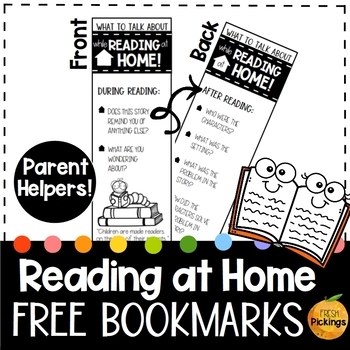 Preview of (FREEBIE!) Reading at Home Bookmarks