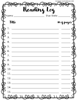 **FREEBIE** Reading log recording sheet by Miss Courtnay's corner