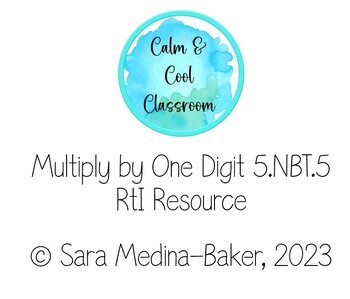 Preview of ~ FREEBIE!!! ~  RtI Multiply by One-Digit Intervention 5.NBT.5 ~ FREEBIE!!! ~