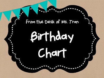 Teacher Birthday Chart