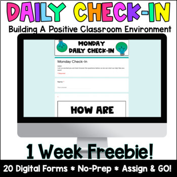 Preview of *FREEBIE* SEL Digital Daily Check-In -August -Grades 3-5