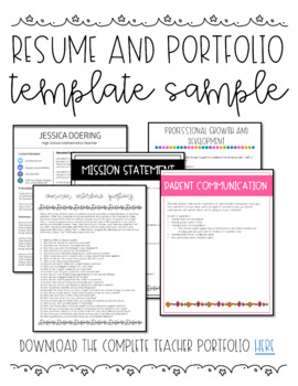 Preview of [FREEBIE] Sample Resume and Portfolio Pages