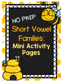 {FREEBIE} Short Vowel Word Families Mini Activity Pages