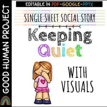 Preview of *FREEBIE* Social Stories For Keeping A Quiet Mouth At School & Home 