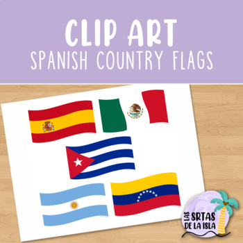Preview of *FREEBIE* Spanish Speaking Country Flags (Clip Art)