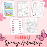 {FREEBIE} Spring Activities: Coloring Pages, Word Search, 