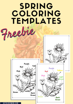 Preview of {FREEBIE} Spring Garden Flowers Coloring Templates