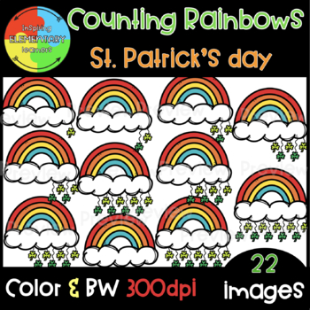 Preview of #FREEBIE St. Patrick's Counting Rainbows ❤️[ St. Patrick's Day Clipart ]❤️