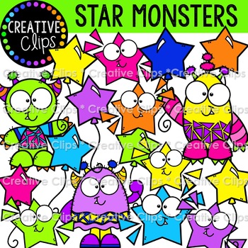 Preview of {FREEBIE} Star Monsters {Monster Clipart}