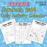 **FREEBIE** Summer Break Daily Activity Calendar