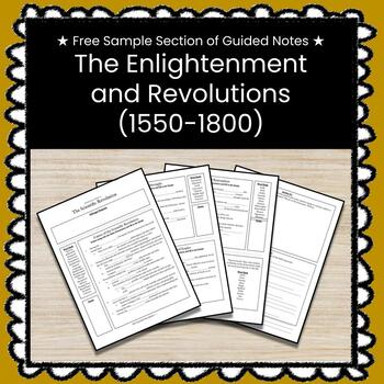 Preview of ★ FREEBIE ★ The Enlightenment and Revolutions (1550-1800) Guided Notes