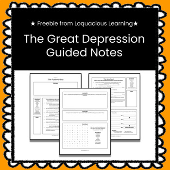 Preview of ★ FREEBIE ★ The Great Depression Guided Notes