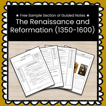Preview of ★ FREEBIE ★ The Renaissance Guided Notes Packet