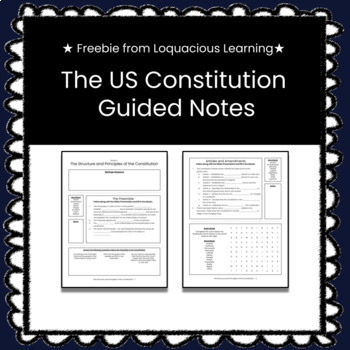 Preview of *FREEBIE* The United States Constitution Interactive Guided Notes