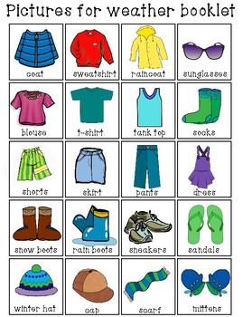 * FREEBIE*The Weather Is...What Can I Wear? Clothing Activity for ...