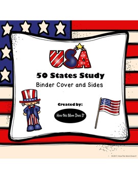 Preview of ** FREEBIE ** USA Fifty States Unit Study - Binder Cover and Sides