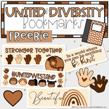 Preview of **FREEBIE** United in Diversity Bookmarks (Color & BW)