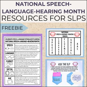 Preview of FREE National Speech-Language-Hearing Month (NSLHM) Resources for SLPs