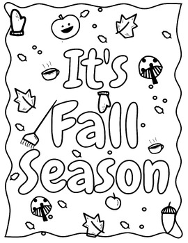 || FREEBIE || it's fall season coloring page for kids by B L EMMA