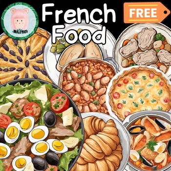 Preview of !! FREEBIES !! France French Traditional food Name clip art