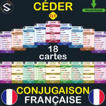 Preview of "FRENCH" Conjugaison du Verbe (CÉDER):TO GIVE UP-TO GIVE AWAY, à TOUS LES TEMPS.