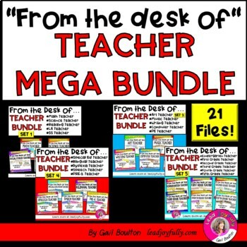 Preview of "FROM THE DESK OF..." TEACHER MEGA BUNDLE!