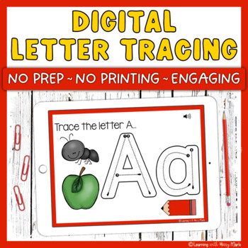 Preview of Alphabet Letter Tracing Digital Activity Preschool - Letter Formation Practice